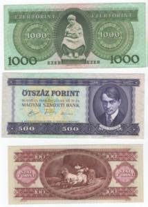 Ungheria - lotto di 3 banconote