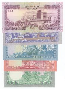 Yemen - lotto di 5 banconote