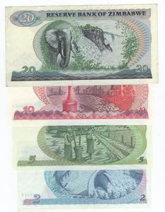 Zimbabwe - lotto di 4 banconote