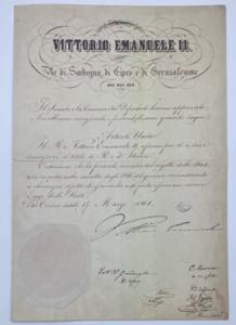 Vittorio Emanuele III - decreto con timbro a ... 