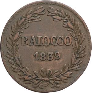 Stato Pontificio - 1 Baiocco 1839 - Gregorio ... 