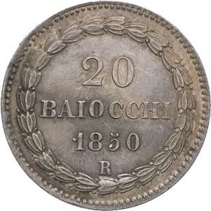 Stato Pontificio - 20 baiocchi 1850 - Pio IX ... 