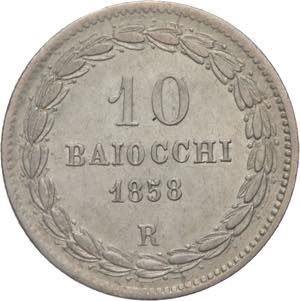 Stato Pontificio - 10 Baiocchi 1858 - Pio IX ... 