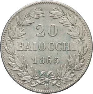 Stato Pontificio - 20 Baiocchi 1865 - Pio IX ... 