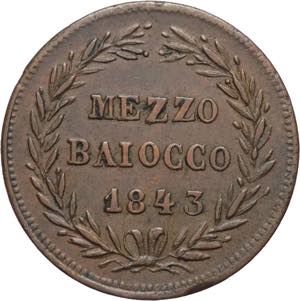 Stato Pontificio - 1/2 Baiocco 1843 - ... 
