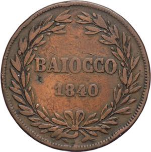 Stato Pontificio - 1 Baiocco 1840 - Gregorio ... 
