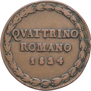 Stato Pontificio - 1 Quattrino Romano 1824 - ... 