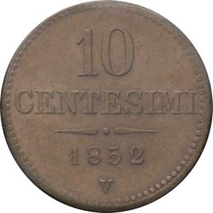 Regno Lombardo-Veneto - 10 Centesimi 1852 - ... 