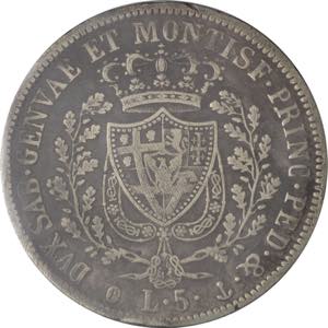Regno di Sardegna - 5 lire 1829 - Carlo ... 