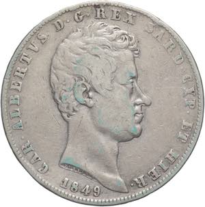 5 lire 1849 - Carlo ... 