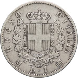 Vittorio Emanuele II (1861-1878) - 1 lira ... 