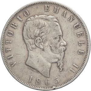 5 Lire 1865 - Vittorio ... 
