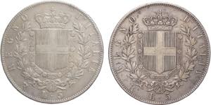 Lotto di 2 monete da 5 lire 1875/1878 - ... 