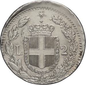 2 lire 1884 - Umberto I (1878 - 1900) - I° ... 