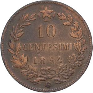 10 Centesimi 1894 - Umberto I (1878 - 1900) ... 
