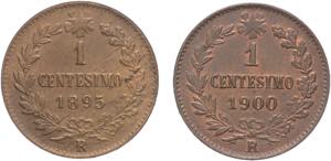 Lotto 2 monete da 1 centesimo 1895-1900 - ... 