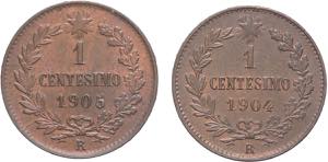 Lotto 2 monete da 1 centesimo 1904/1905 (R2) ... 