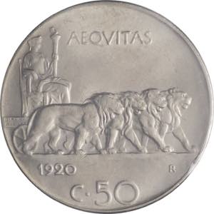 50 centesimi 1920 - Vittorio Emanuele III ... 