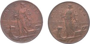 Lotto di 2 monete da 2 centesimi 1914-1917 - ... 