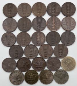 Regno dItalia - lotto di 28 monete da 5 ... 