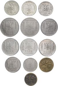 Albania italiana - lotto di 13 monete - ... 