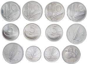 Lotto di 12 monete da 1 a 10 lire  anni vari ... 