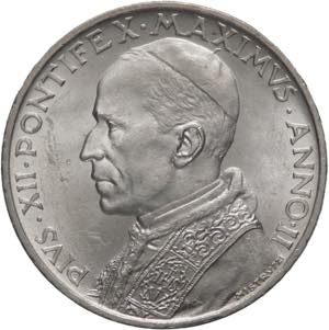 5 lire 1940 - Pio XII ... 