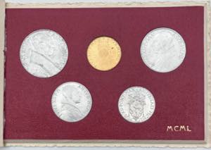 lotto di 5 monete 1950 ... 