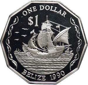 Belize - 1 Dollaro 1990 - Ag. - KM# P1