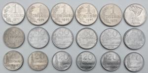 Brasile - Lotto da 18 monete da 1 cruzeiro, ... 