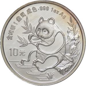 Cina - 10 yuan 1991 - 1OZ Ag. 999 - Panda - ... 
