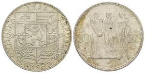 Cecoslovacchia - 20 Corone 1933 - Prima ... 