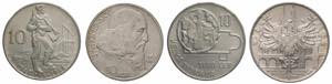 Cecoslovacchia - lotto di 4 monete da 10 ... 