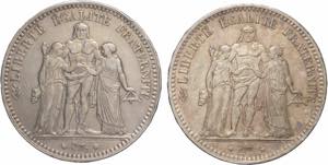 Francia - lotto di 2 monete da 5 Franchi ... 