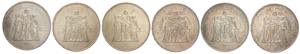 Francia - Lotto di 6 monete da 50 Franchi - ... 