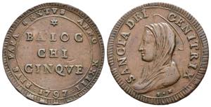  Roma - Madonnina da 5 Baiocchi 1797 - Pio ... 