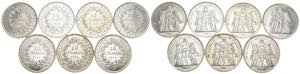 Francia - lotto di 7 monete da 10 Franchi - ... 