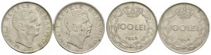 Romania - lotto di 2 monete da 100 Lei 1944 ... 
