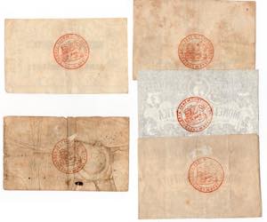 Lotto di 5 banconote 1848 - Moneta ... 