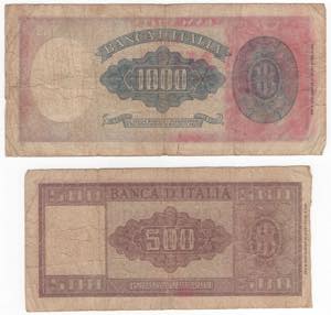 Repubblica Italiana - lotto di 2 banconote - ... 