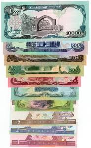 Afghanistan - lotto di 10 banconote - anni e ... 