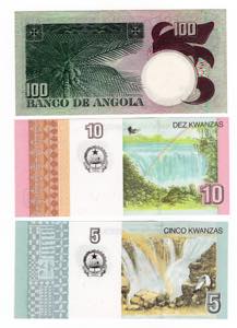 Angola - lotto di 3 banconote - anni e ... 