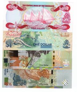 Bahamas - lotto di 4 banconote - anni e ... 
