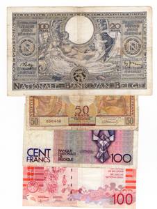 Belgio - lotto di 4 banconote - anni e ... 