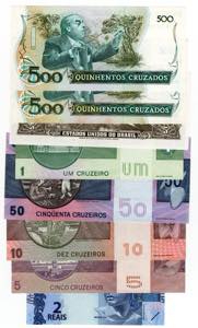 Brasile - lotto di 8 banconote - anni e ... 