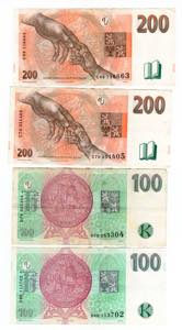 Cecoslovacchia - lotto di 4 banconote - anni ... 