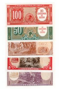 Cile - Lotto di 5 banconote - anni e ... 