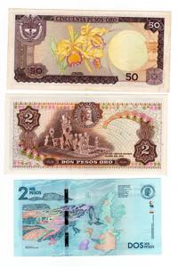 Colombia - lotto di 3 banconote - anni e ... 