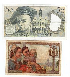 Francia - lotto di 2 banconote - anni e ... 