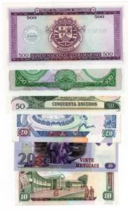 Mozambico - lotto di 6 banconote - anni e ... 
